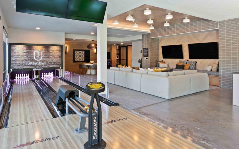 two bowling lanes in resident clubhouse