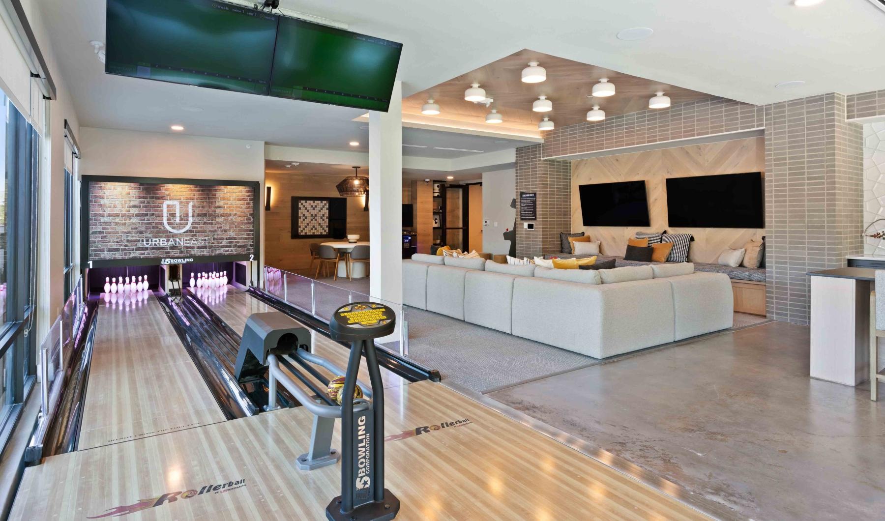 two bowling lanes in resident clubhouse